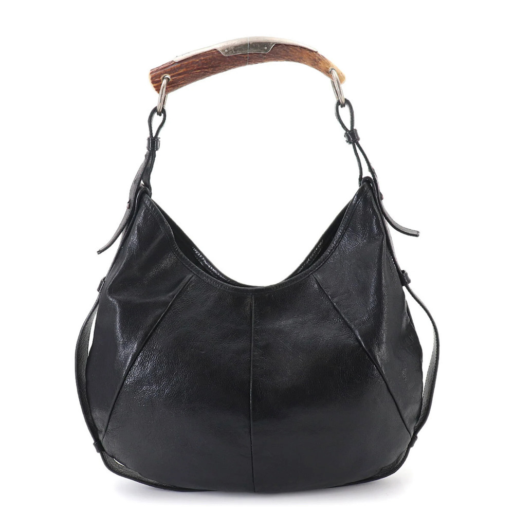 Yves Saint Laurent Mombasa Handbag, Leather, Black, 95361 Shoulder Bag